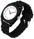 findtime Reloj de pulsera analógico para niños y niñas, unisex, moderno, resistente al agua, 3 ATM, con pulseras de silicona coloridas, color blanco, Negro , Minimalista