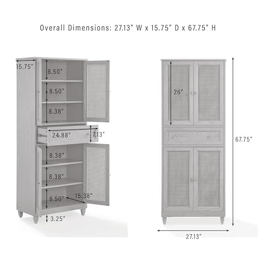 Crosley Katia Rattan Pantry Storage Cabinet