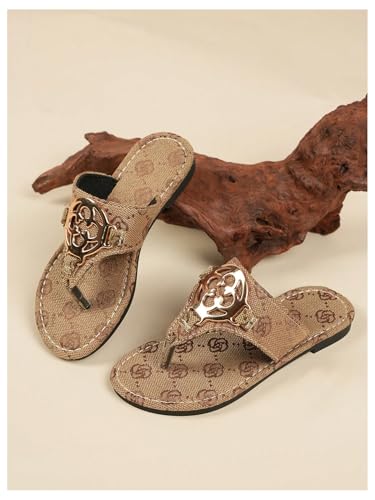 GORGLITTER Girl's Metallic Thong Flat Sandals Dressy Slip On Summer Walking Flip Flops3