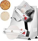 Pizza Dough Roller Sheeter, 4-16' Automatic Commercial Dough Roller Sheeter 110V 370W Electric Pizza Dough Roller Stainless Steel, Suitable for Noodle Pizza Bread and Pasta Maker Equipment
