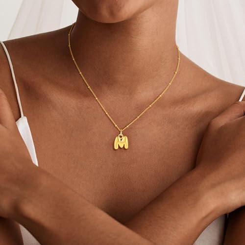 Dainty 14K Gold Plated Initial Necklace for Women - Personalized Gift