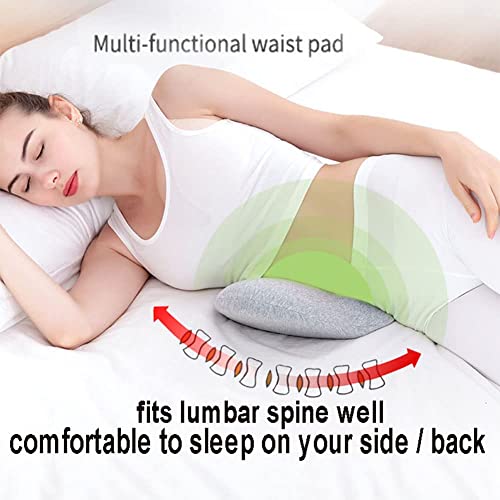IBLUELOVER Lumbar Support Pillow Sleeping Waist Pillow Memory Foam Lumbar Roll Pillow Wedge Cushion for Lower Back Pain Spine Sciatic Pain Relief for Bed Sofa Car Seat Travel - Image 4