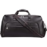 STAR VISTA Voyager-03 Luxury Convertible Garment Duffel Bag, Full Grain Pebbled Leather, Premium Canvas Lining, 22x12x12 Inch Carry-On, with Backpack Mode, Shoe Compartment