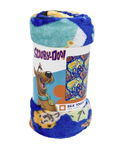 Northwest Scooby-Doo Silk Touch Throw Blanket Blue 40 x 50 Inches Polyester Mystery Machine Theme