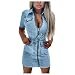 YANFANG Vestido De Manga Corta con Cuello En V Informal Cremallera Talla Grande para Mujer Mezclilla ImitacióN Mezclilla,Vestido Mujer,Hueco La Noche, Club, Bodycon, Mini,2-Azul,XXL