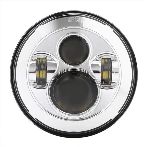 Phare de moto 7 pouces LED rond DRL pour remplacer un éclairage faible 60W