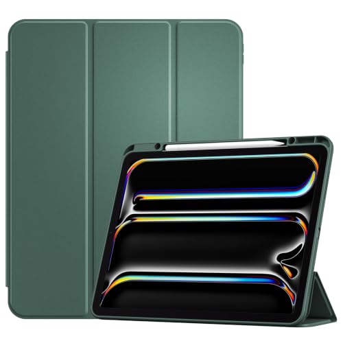 Image of ProCase for iPad Pro 13 Inch Case M5 2025 / M4 2024 with Pencil Holder | Smart Cover iPad Pro M5 M4 Case 16 Inch, Clear Transparent Back, Supports Touch ID, Auto Wake /Sleep