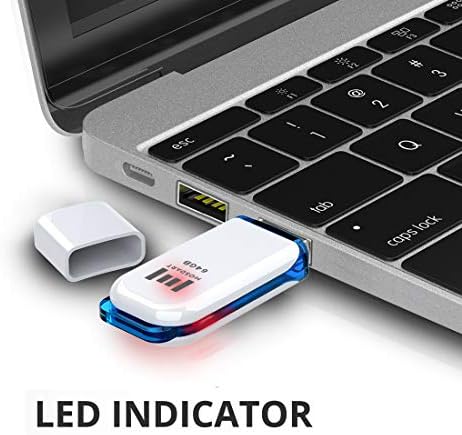MOSDART 64GB USB2.0 Flash Drive, with LED & Lanyard, Pack of 2 | LED indicator, Lanyard, exFAT format, PC backup, system boot, data storage