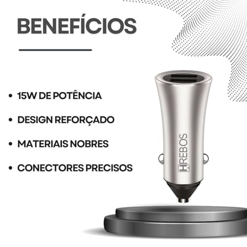 Carregador Veicular Fast Turbo QC 15w 3.1A Duplo USB