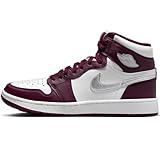 NIKE Air Jordan I High G Men's Golf Shoes (DQ0660-103, White/Bordeaux/Metallic Silver) Size 10