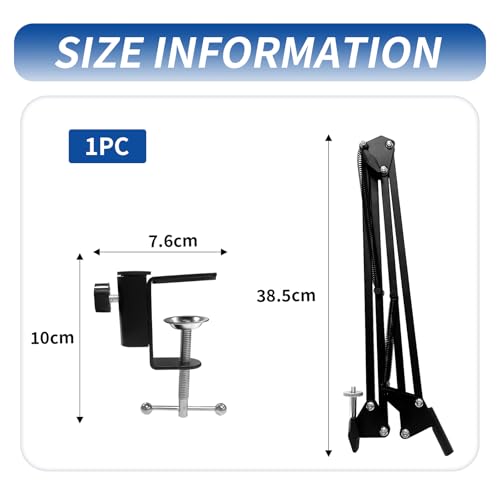 Faltbare Beamer Halterung für Bett, Desktop Projektorständer 360° Drehbare Projector Stand mit 1/4 Gewinde und C-Clip Verstellbarer Beamer Ständer für Heimkino Büro Spielzimmer, 1 Stück, Schwarz