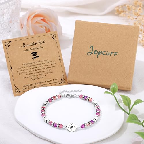 Image of Joycuff Graduation Gifts for Her Him Class of 2026 Graduation Bracelets Inspirational Graduation Compass Bracelet for Women College Graduation Gift for Him Her