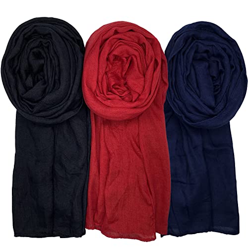 Women Scarf Shawl Set of 3 for All Season Scarve Wrap Scarve, A