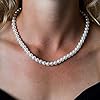 Imitation Pearl Necklace for Women | Vintage Beaded Pearl Choker for Everyday Wear, Fancy Dress, Wedding Brides Jewellery, Costume Jewellery, one size (DV0123) #2
