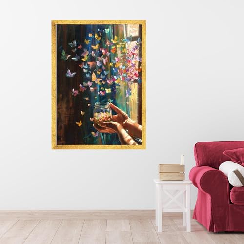 Tableau Lâcher de papillons décor murale nature 40x60cm - 3
