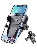Compatibilidad universal: Soporte de teléfono para coche para todos los smartphones de entre 4,7 y 6,7 pulgadas. El soporte para teléfono para automóvil es compatible con automóviles con salidas de aire horizontales como Nissan, Chevrolet, Honda, Ford, Toyota, Jeep, Hyundai y Tesla.