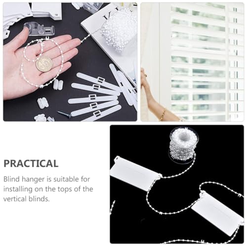 Cadena para cortinas verticales de plástico blanco y accesorios de placa inferior ajustable 8