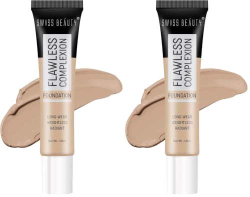 Image of Swiss Beauty Pearl Illuminator Light Coverage Natural Foundation Cream For All Skin Types, Face Makeup, Shade- 03 Beige Natural, 35g (Pack of 2)
