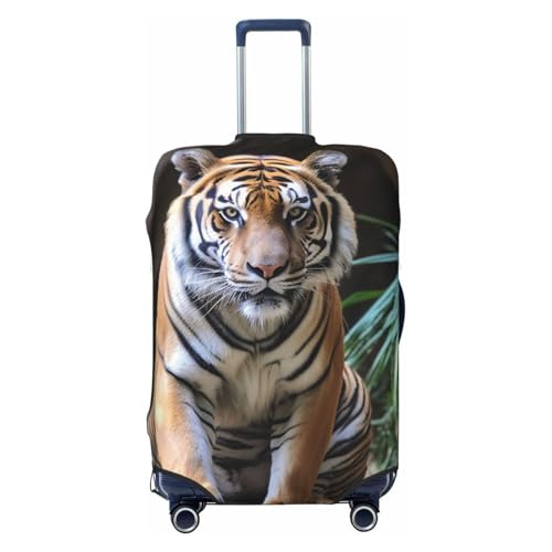 Travel Luggage Cover for Suitcase Tsa Approved, Washable Elastic Suitcase Protector, Tiger in the zoo Suitcase Cover Anti-scratch Baggage Cover Fits 22-24 Inch Luggage Sleeve X-Large