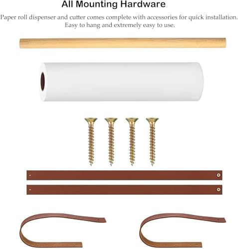 Distributeur de papier kraft suspendu 64 cm support rouleau mural salon - 6