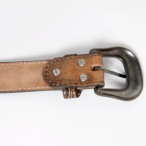 American Darling Beautifully Hand Tooled Brown Genuine Leather Belt Men and Women Western with Removable Buckle4