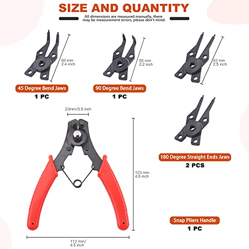 Tanstic 261Pcs 4 In 1 Snap Ring Pliers Set Snap Ring Pliers Remover Retaining Circlip Pliers With 260Pcs Internal And External Snap Ring Retaining Ring Assortment Kit #TOP2