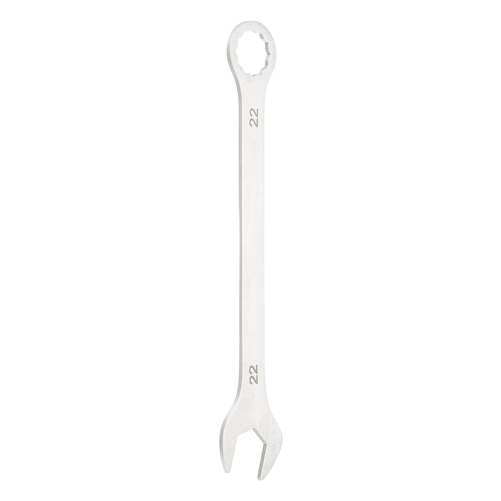 sourcing map Super Thin Combination Wrench 22mm Metric 12-Point Box and Open End Stainless Steel Double Ended Spanner Tool for Automotive Pipe Furniture Machinery DIY Repair, Silver