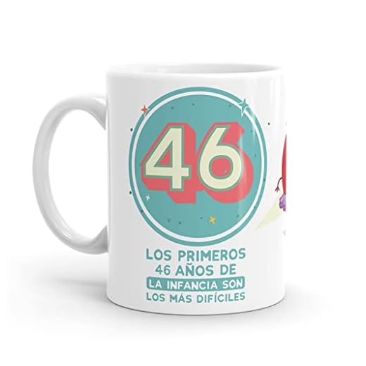 Puterful - Taza 46 Cumpleaños - Tazas originales para café - Resistente al microondas y lavavajillas