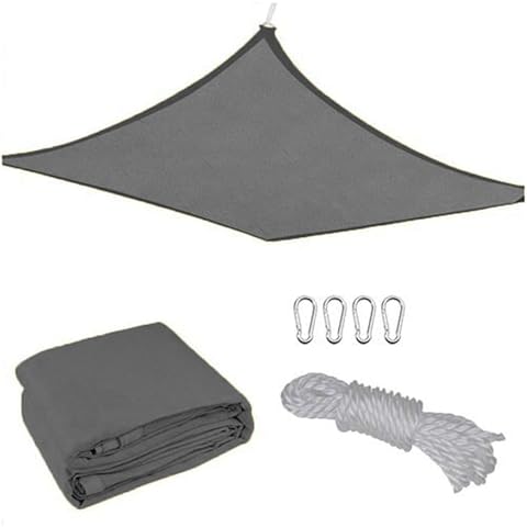 Vrgadonor UV Resistant HDPE Material Rectangle Sunshade Sail for Outdoor Pools, Garden, Backyard, Dark Gray, 2x3m/6.5x10ft Cover