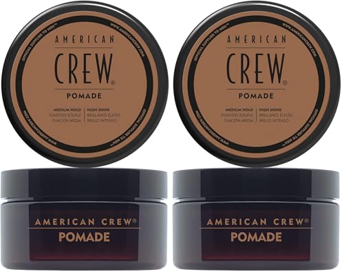 American Crew - Pomade, Cera para el Pelo de Hombre, Alta Fijación, Fuerte y Duradera, Aporta Definición y Brillo, Acabado Flexible, Para Cabellos de Cualquier Longitud (Paquete de 2)
