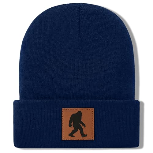 Image of Bigfoot Beanie for Men - Sasquatch Hat Winter Knit Cuffed Beanie for Women - Bigfoot Gifts for Christmas & New Year