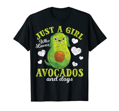 Nur ein Mädchen das Avocados und Hunde liebt Haustier Hund T-Shirt