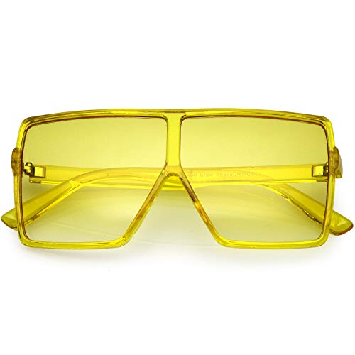 zeroUV Kids Flat Top Square Neutral Colored Lens Small Oversize Sunglasses