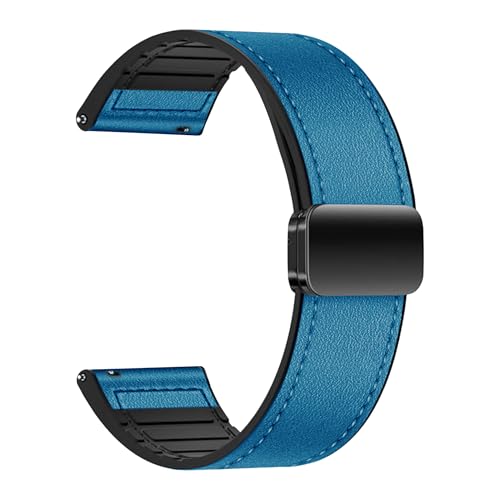 Image of ACM Watch Strap Leather Magnetic Silicone 22mm compatible with Noise Halo 2 Mod Smartwatch Belt Luxury Band
