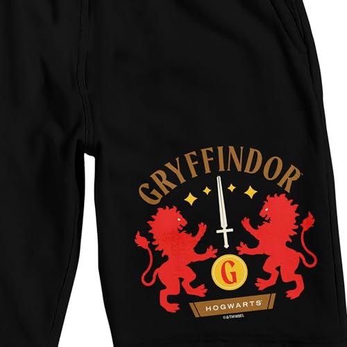 Bioworld Harry Potter Gryffindor Sword & Lions Men's Black Sleep Pajama Shorts2