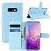 Produktbild Kihying Hülle für Samsung Galaxy S10e Hülle Schutzhülle PU Leder Flip Wallet Fashion Geschäft HandyHülle (Blau - JFC07)