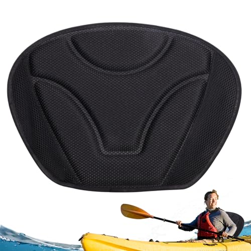 AZIDWERYQ Kayak Back Cushion Soft Breathable Lumbar Support Kayak Backrest Pillow Thick Elastic EVA 15x11 In Single-Person Cushioned Back Pad for Fishing Boats, Canoe, Car (Black) Cushion