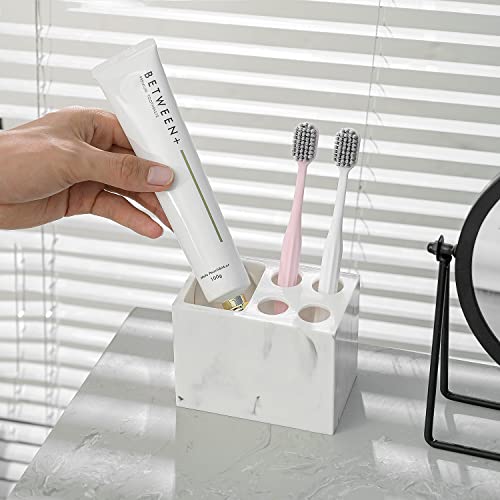 Bathroom Accessories Set, 5 Pcs Marble Look Bathroom Sets, Resin White Bathroom Accessory Set With Soap Dispenser, Toothbrush Holder, Toothbrush Cup, Soap Dish For Home Apartment Bathroom Decor #TOP3