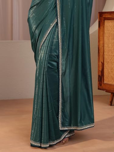 Image of Libas Self Design Silk Blend Saree for Women With Unstitched Blouse Piece | Traditional Saree for Party & Wedding