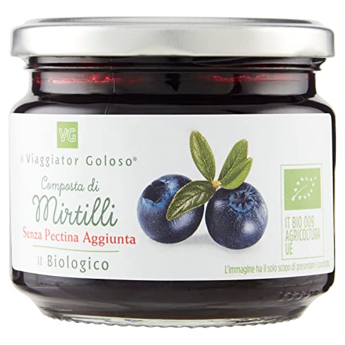 il Viaggiator Goloso Bio Composta di Mirtilli Bio senza Pectina Aggiunta, 270g