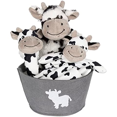 Trend Lab 4Piece Plush Gift Set Bucket, Cow Cover
