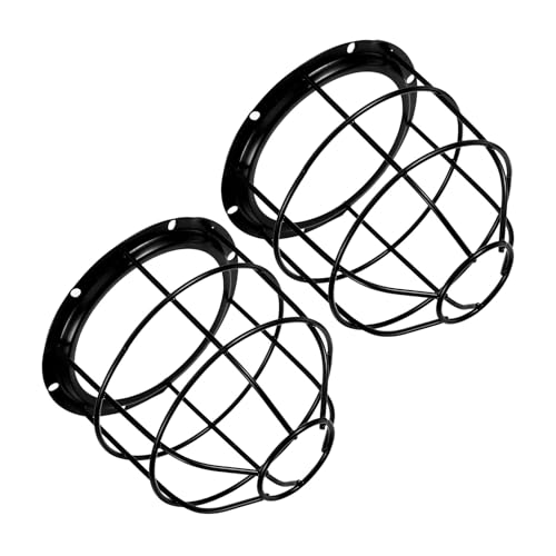 Cage métallique résistante aux UV lot de 2 protecteurs d'ampoule en fer noir facile à nettoyer