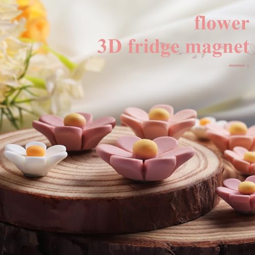 Imanes decorativos 3D flor fuerte paquete 24 unidades miniatura 5