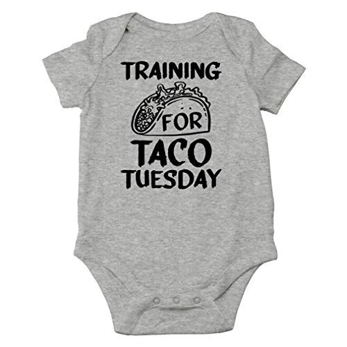 AW Fashions Training For Taco Tuesday Baby Bodysuit Funny Cute Romper Clothing for Newborn Boys & Girls