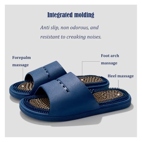 Massage Slippers Men and Women,Home Anti Slip Foot acupoints Bathing Massage Sandals,Summer Pressure Arch Breathable Beach Shoes(Size:EU 35/36,Color:Green)2
