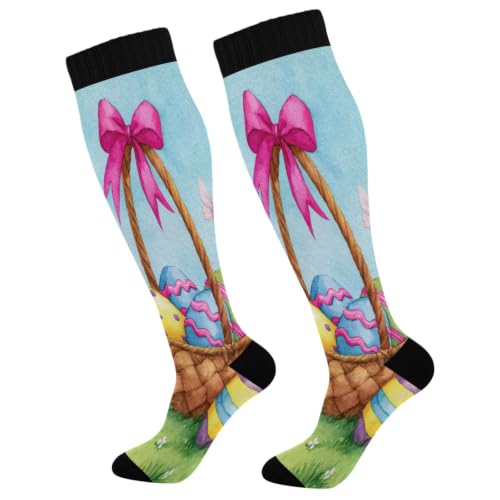Image of Wusikd Halloween Black Cat Compression Socks for Women and Men Circulation Pumpkin Long Socks for Athletic Running 1