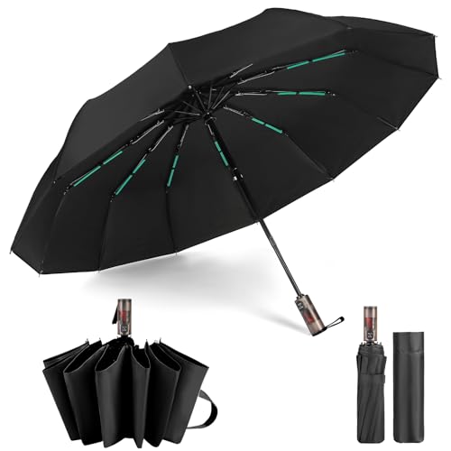 KTMOUW Paraguas Plegable Automático,Paraguas Reforzado Con 24 Varillas,Sombrillas para Lluvia y Sol,Protección Anti-UV...