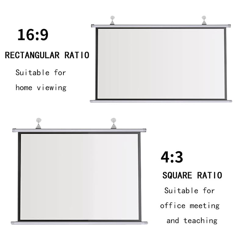 Pantalla manual proyector 72" 16:9 alta definición 4K miniatura 4
