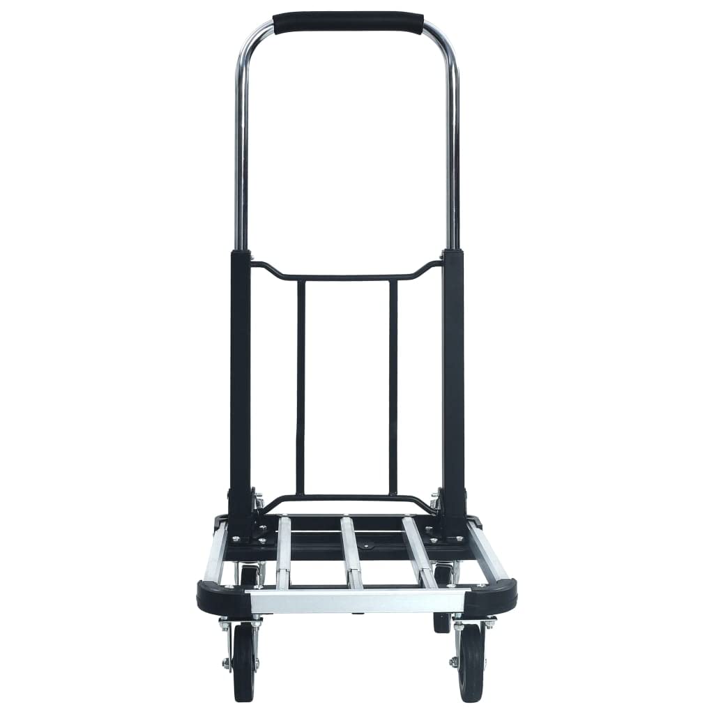 Carrello da trasporto pieghevole in alluminio con portata di 150 kg, regolabile in altezza, pieghevole e antiruggine, con piattaforma e 4 ruote, ideale per officina, giardino
