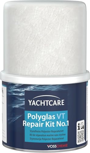 Yachtcare Polyesterharz GFK Reparaturset – Glasfasermatte & Härter